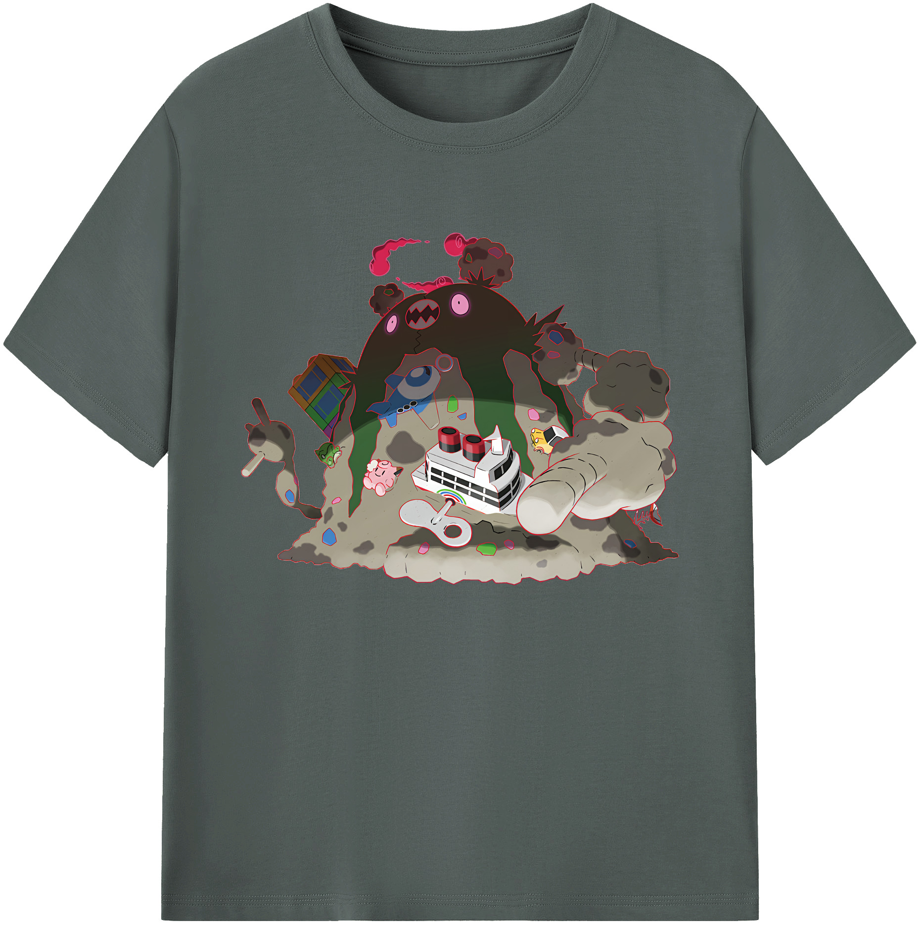 （画像用） ポケットモンスター Pokémon 綿100％ メンズ半袖Tシャツ｜肌触りやわらか＆通気性